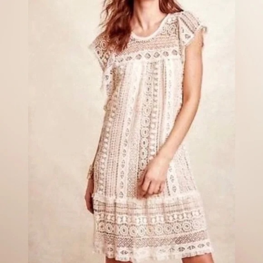 Maeve Ivory Lace Overlay Dress